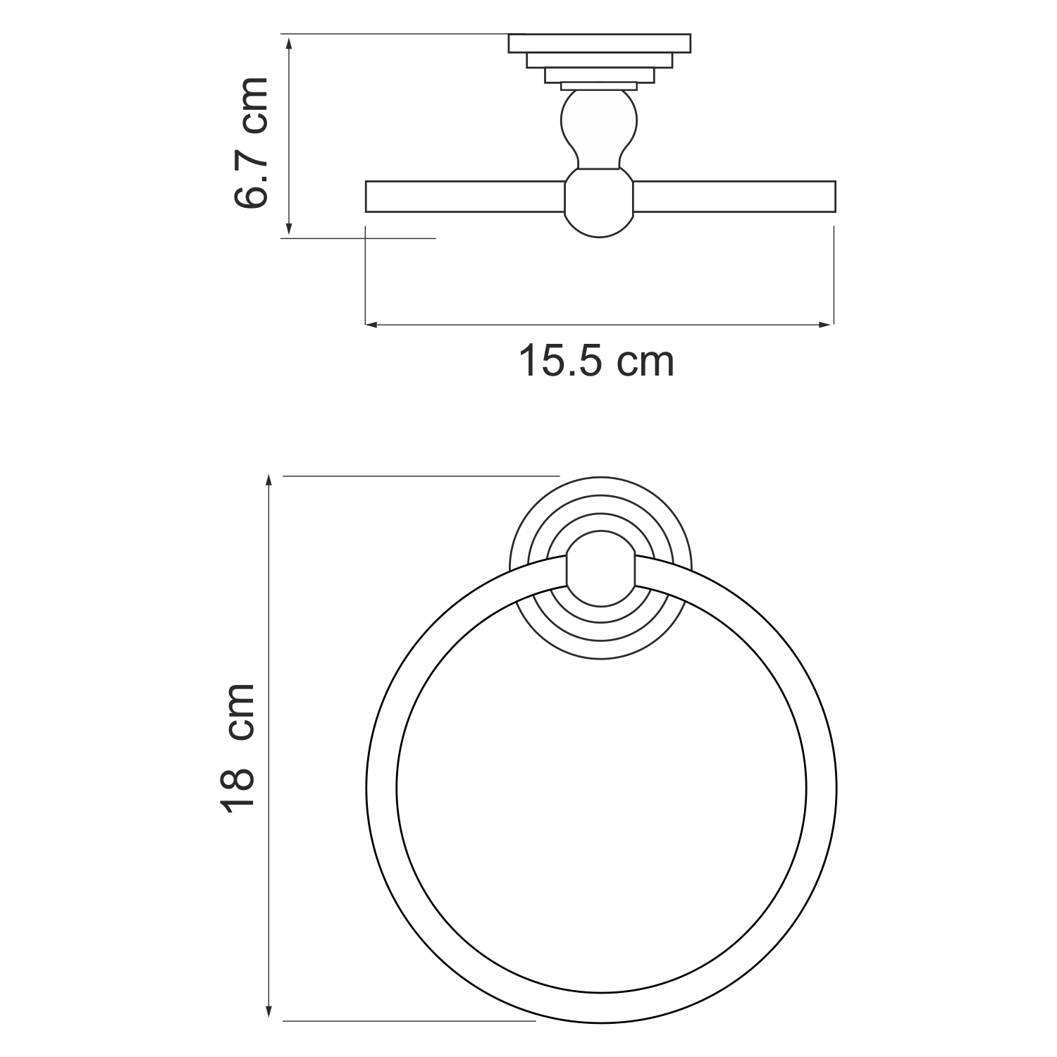 Полотенцедержатель Wasserkraft Ammer K-7060 хром