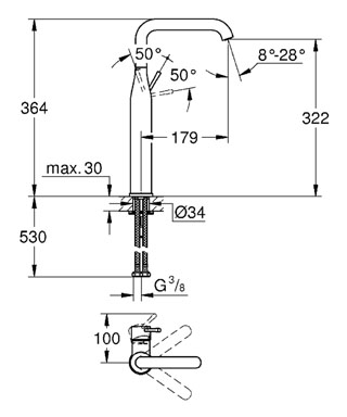 Смеситель для раковины Grohe Essence New 32901GL1 золото