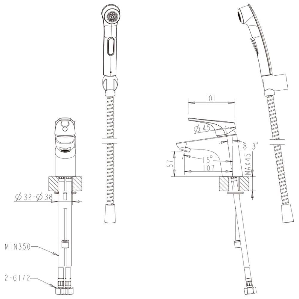 Смеситель для раковины Bravat Drop-D F148162C-1 хром