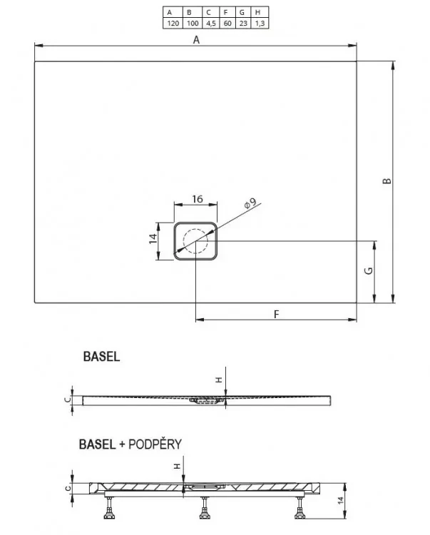 Душевой поддон Riho Basel 100х120см D005039005 белый