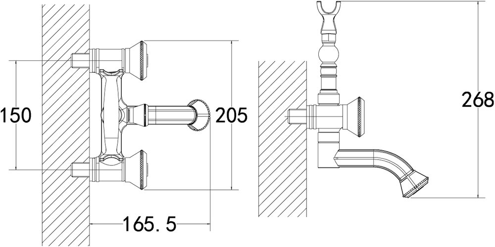 Смеситель для ванны с душем Lemark Jasmine LM6614B золото