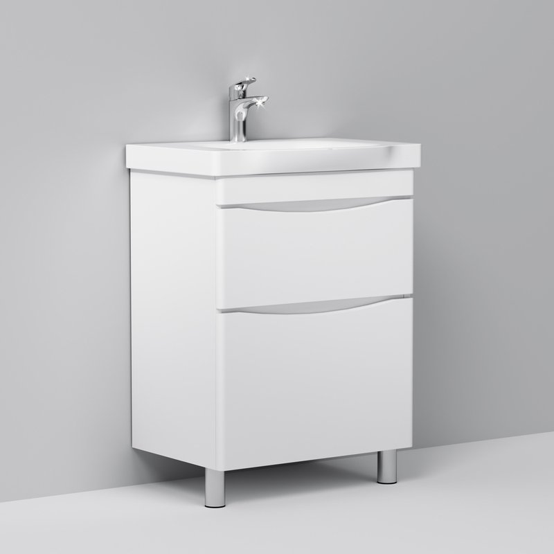 Тумба с раковиной AM.PM Like 65 напольная, белый глянец Тумба с раковиной AM.PM Like 65 напольная, белый глянец