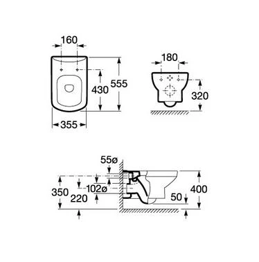 Чаша для унитаза подвесного BelBagno SANTHE BB2361B