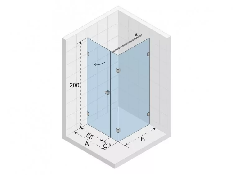 Душевой уголок Riho SZ Scandic NXT X204 80х80см R G001078121 профиль черный, стекло прозрачное