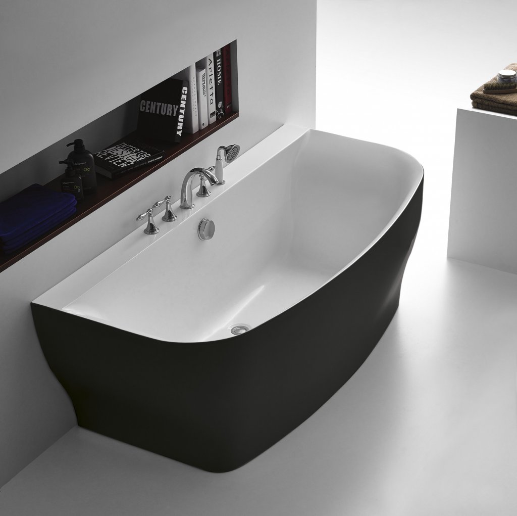 Акриловая ванна BelBagno 165x78x59 BB74-NERO черная глянцевая