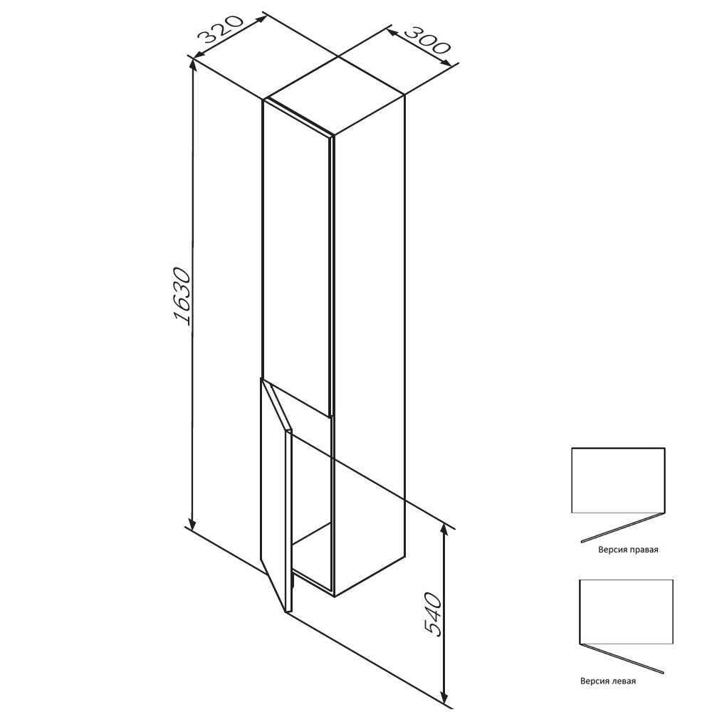 Шкаф-пенал AM.PM Gem 30см M90CHR0306WG белый глянцевый