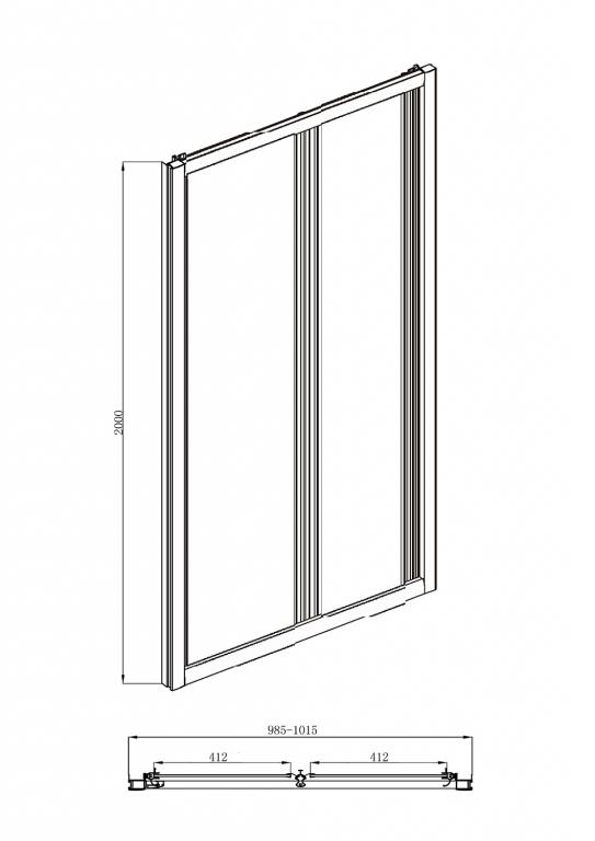 Душевая дверь в нишу Bravat Drop 100x200см BD100.4120A профиль хром, стекло прозрачное