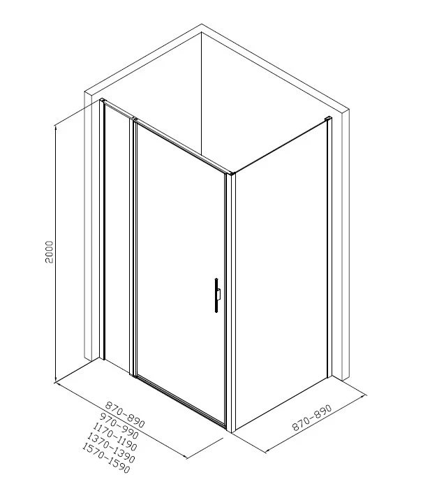 Душевой уголок Allen Brau Priority 160x90см 3.31037.00+3.31043.00 профиль хром, стекло прозрачное