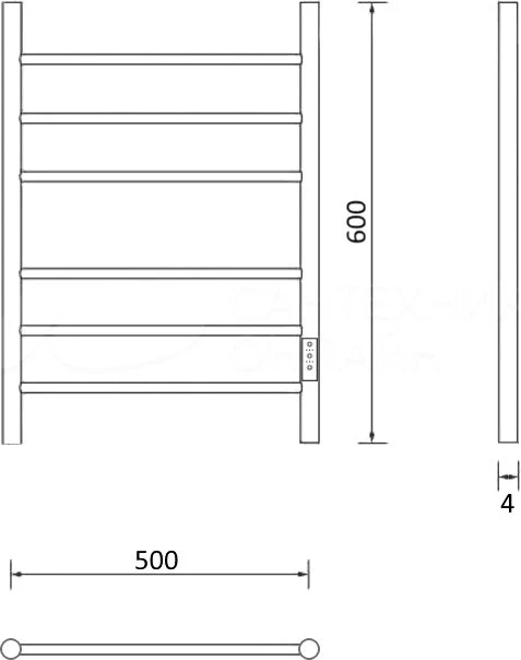 Полотенцесушитель электрический Маргроид Вид 10 СШН 60x50 хром