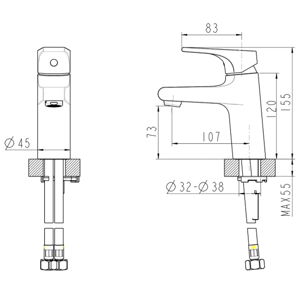 Смеситель для раковины Bravat Vega F1119177CP хром