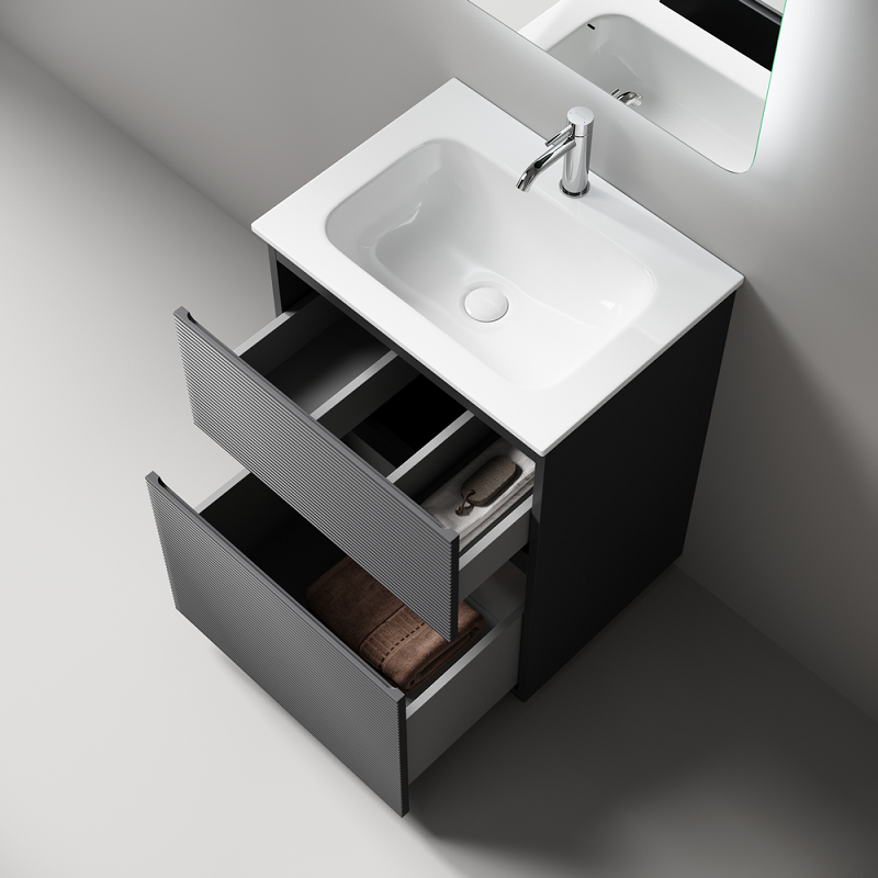 Тумба под раковину Sancos Folk Floor 60 FL60FGS напольная, Grey soft