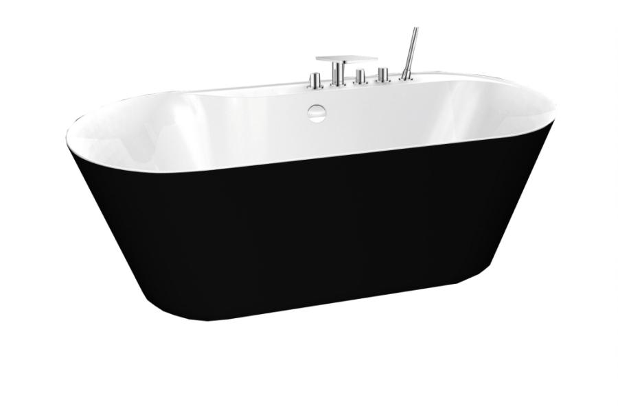 Акриловая ванна BelBagno 178x84x58 BB14-NERO/BIA черная глянцевая