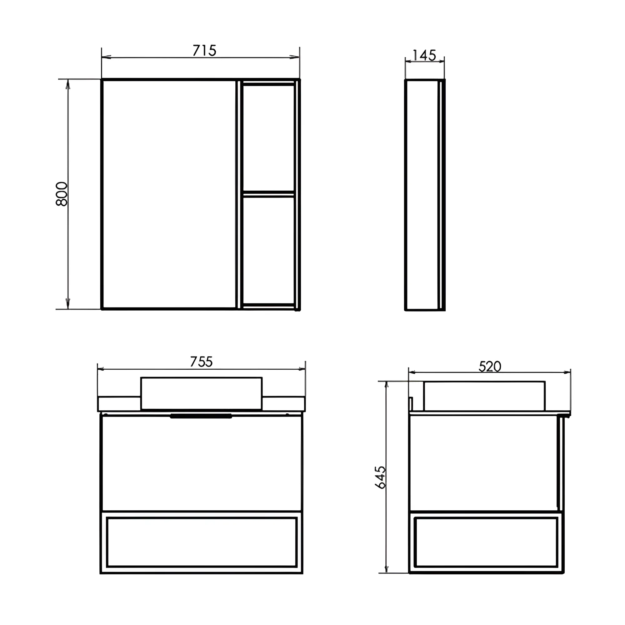 Тумба с раковиной Comforty Порто 75 00-00009321CF дуб дымчатый, с белой столешницей