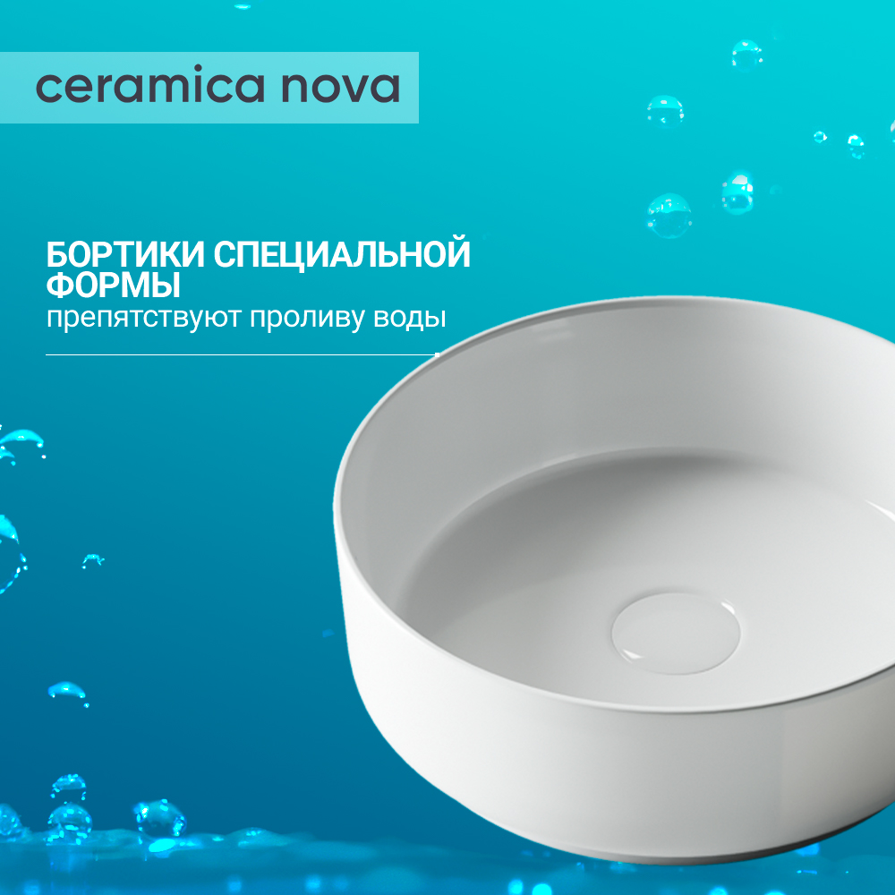 Раковина накладная Ceramica Nova Element CN5001 белая глянцевая