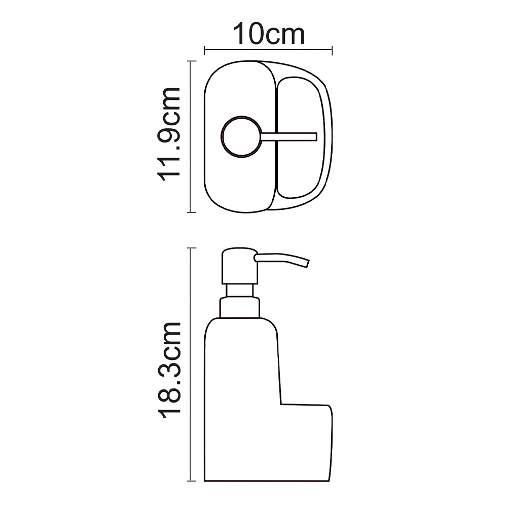 Дозатор для кухонной мойки Wasserkraft K-8499 с емкостью для губки, бежевый / хром