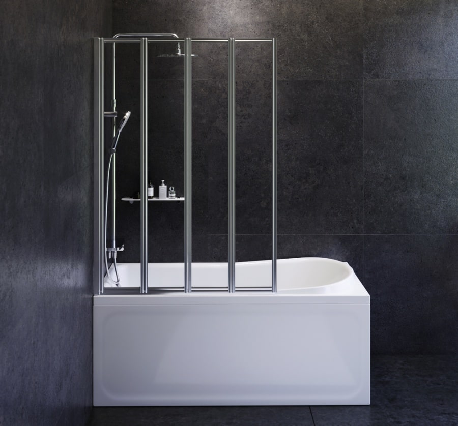 Акриловая ванна AM.PM Like 150x70 с каркасом, шторкой и душевой системой W80ASET-150AC белый, хром