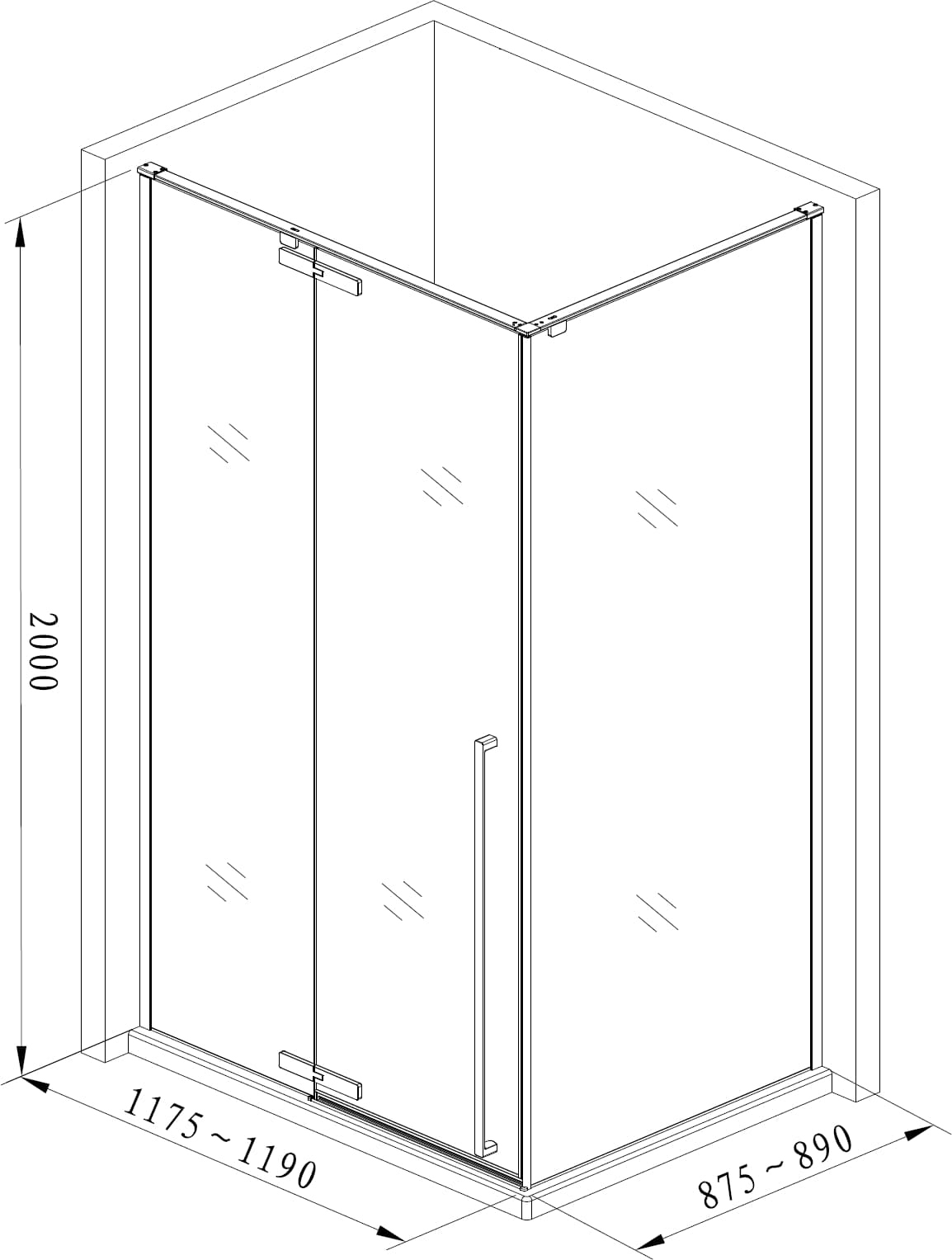 Душевой уголок Aquanet Ideal 120x90см AE-AXC92MB-S-C профиль хром, стекло прозрачное