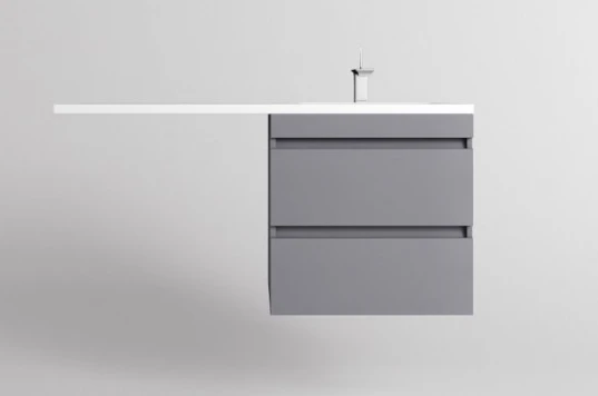 Тумба с раковиной Style Line Даллас ЛЕОН 120 правая, серый матовый