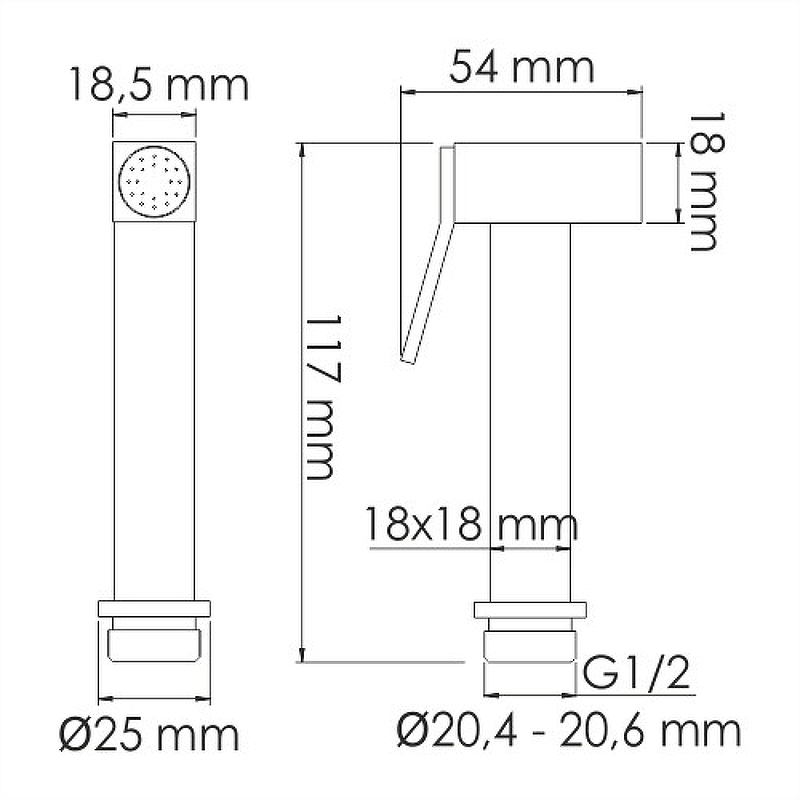 Гигиенический душ со смесителем WasserKRAFT A84095 A84095 хром