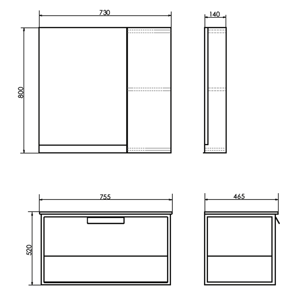 Тумба с раковиной Comforty Бонн 75 00-00008475CF графит / дуб дымчатый