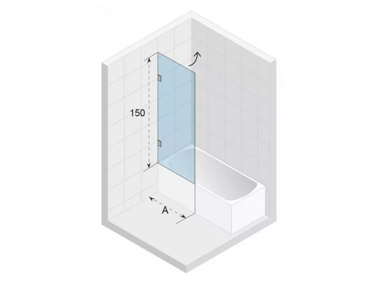Шторка на ванну Riho VZ Scandic NXT X108 85x150см L G001139120 профиль хром, стекло прозрачное