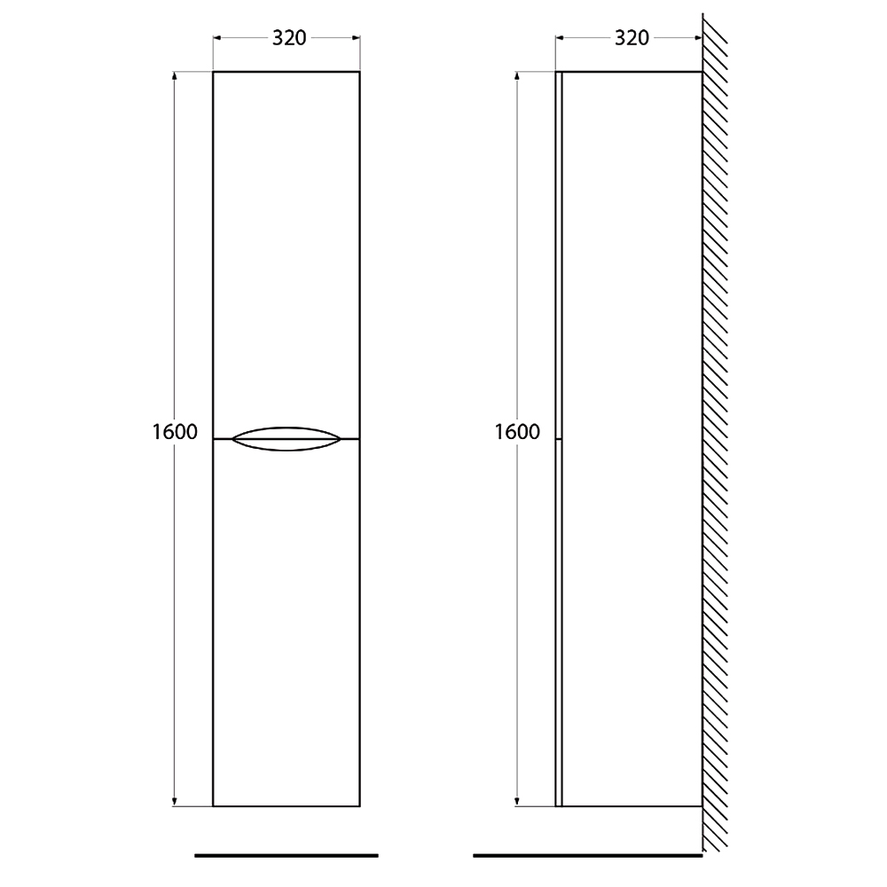 Шкаф-пенал BelBagno Acqua ACQUA-1600-2A-SC-RR-P Rovere Rustico