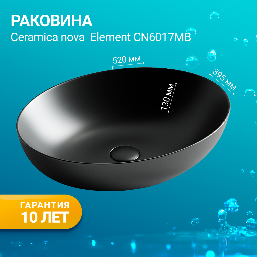 Раковина накладная Ceramica Nova Element CN6017MB черная матовая