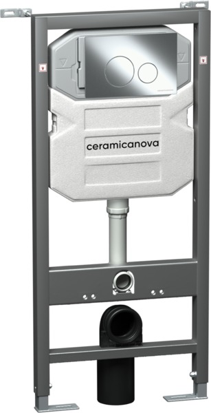Комплект инсталляция Ceramica Nova с хром кнопкой, унитазом CN3001 и шумоизоляцией