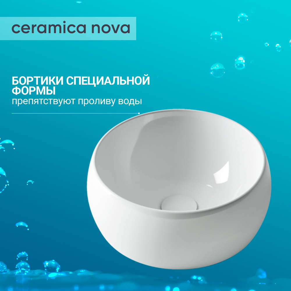 Раковина накладная Ceramica Nova Element CN6001 белая глянцевая