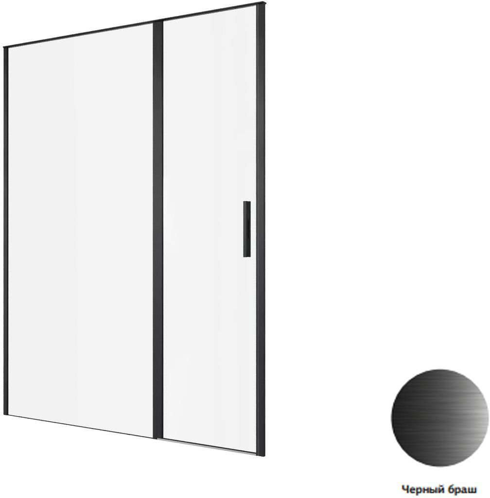 Душевая дверь в нишу Allen Brau Priority 160x200 см 3.31039.BBA профиль черный, стекло прозрачное