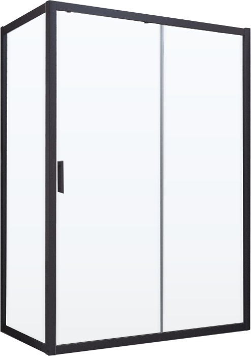 Душевой уголок Vegas Glass ZP+ZPV NOVO 120*90 02М 01 профиль черный матовый, стекло прозрачное