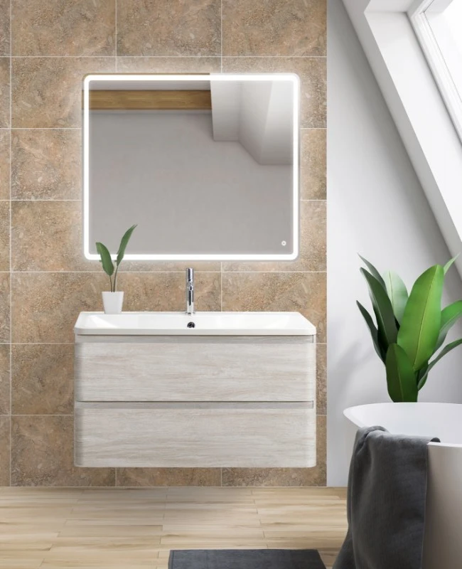 Тумба с раковиной BelBagno Albano 90 ALBANO-900-2C-SO-RVB белый дуб