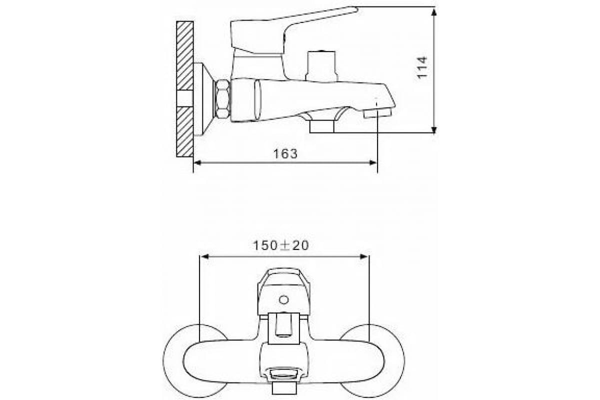 Смеситель для ванны с душем Gappo G3236 хром