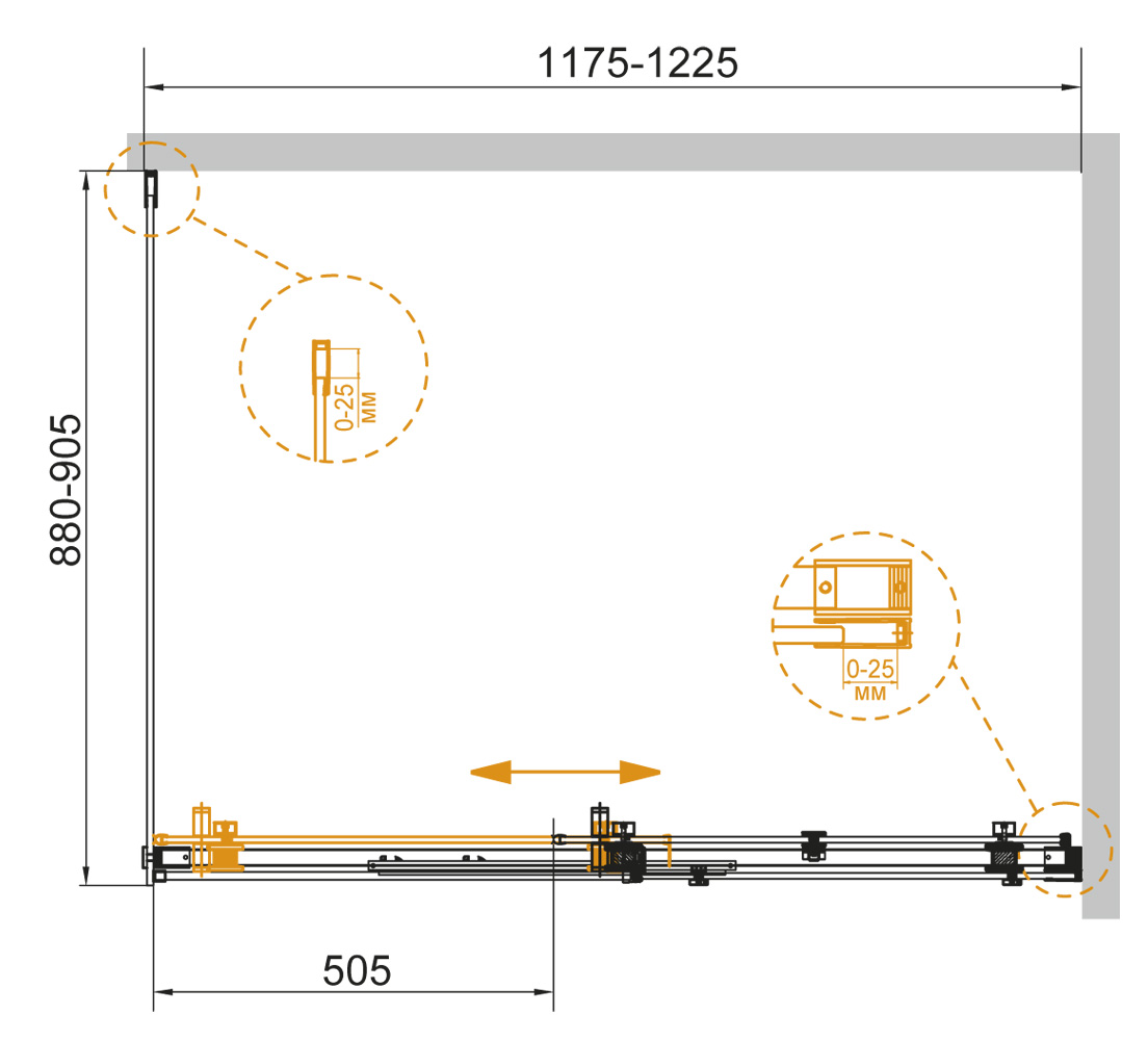 Душевой уголок Cezares Stylus-Soft 120x90см STYLUS-SOFT-AH-1-120/90-C-Cr хром, стекло прозрачное