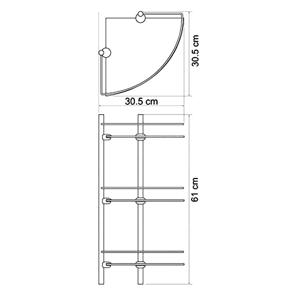 Полка Wasserkraft K-3133 3-ярусная, угловая, хром