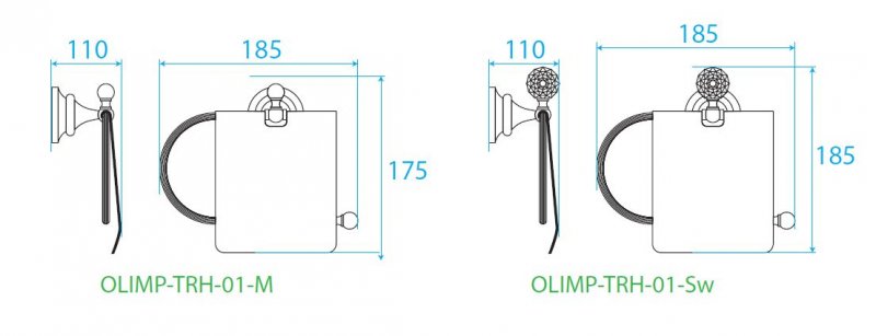 Держатель туалетной бумаги Cezares Olimp OLIMP-TRH-02-M с крышкой, бронзовый