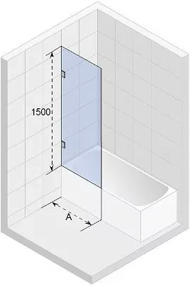 Шторка на ванну Riho VZ Scandic NXT X409 90x150см G001162121 профиль черный, стекло прозрачное