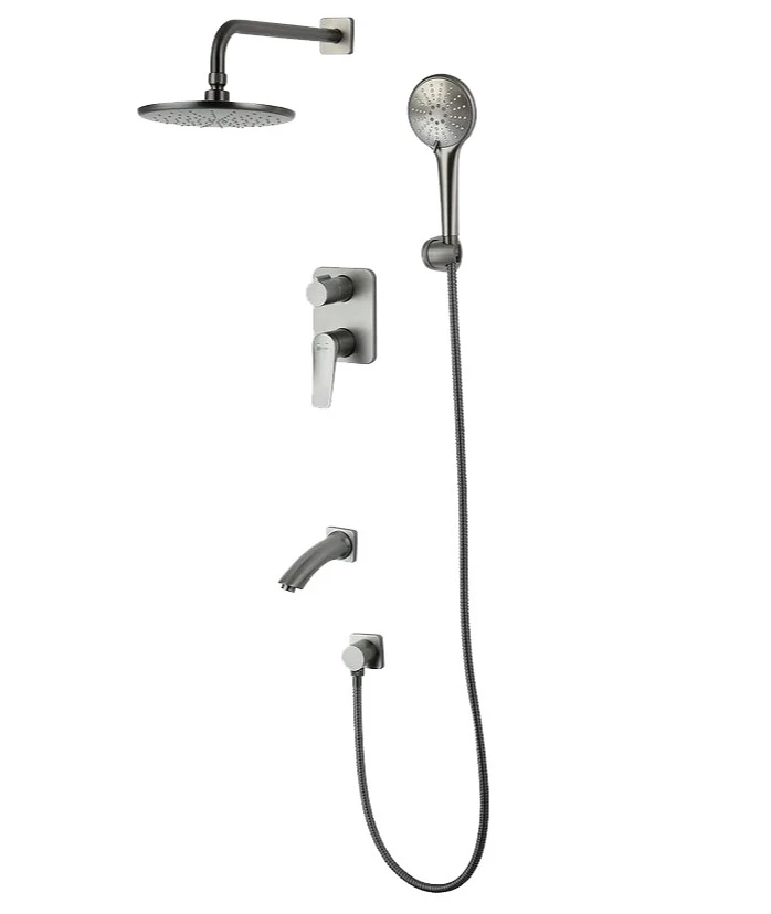 Душевой комплект Lemark Bronx LM3722GM с внутренней частью, графит