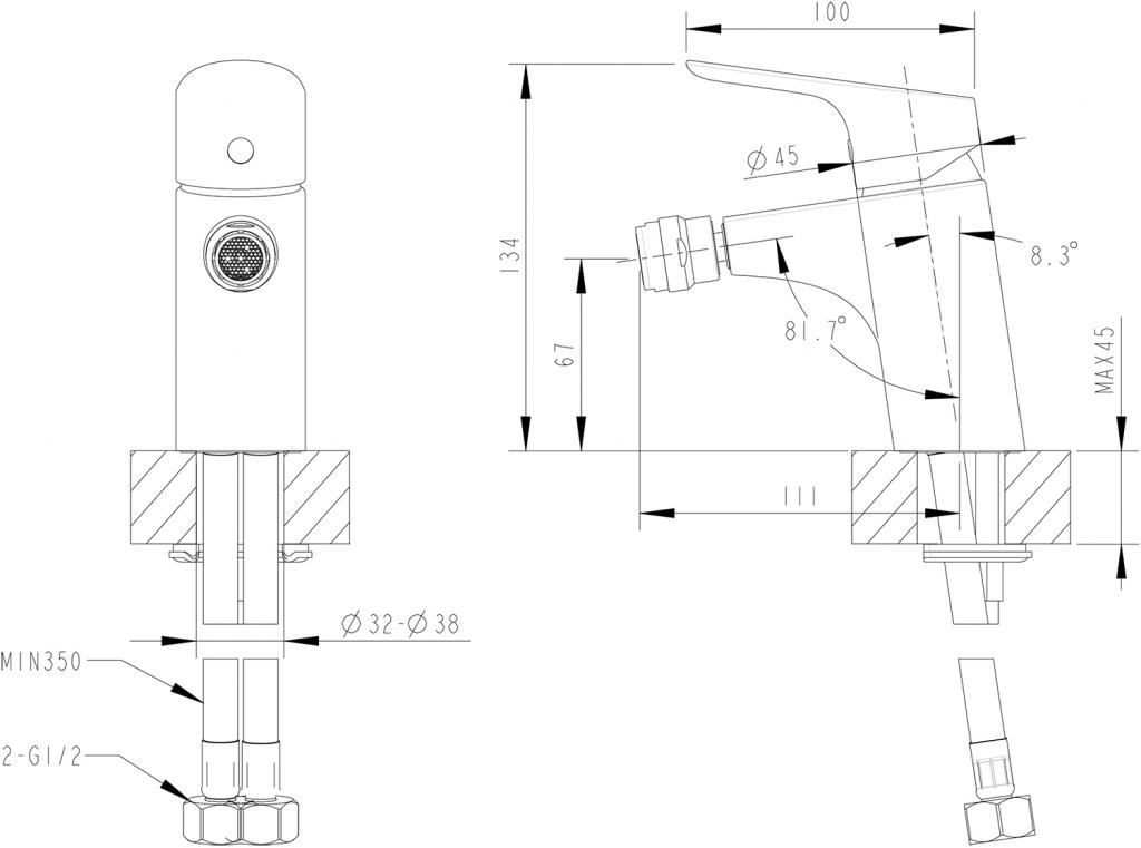 Напольный смеситель для ванны с душем Bravat Gina F665104C-B3-ENG хром