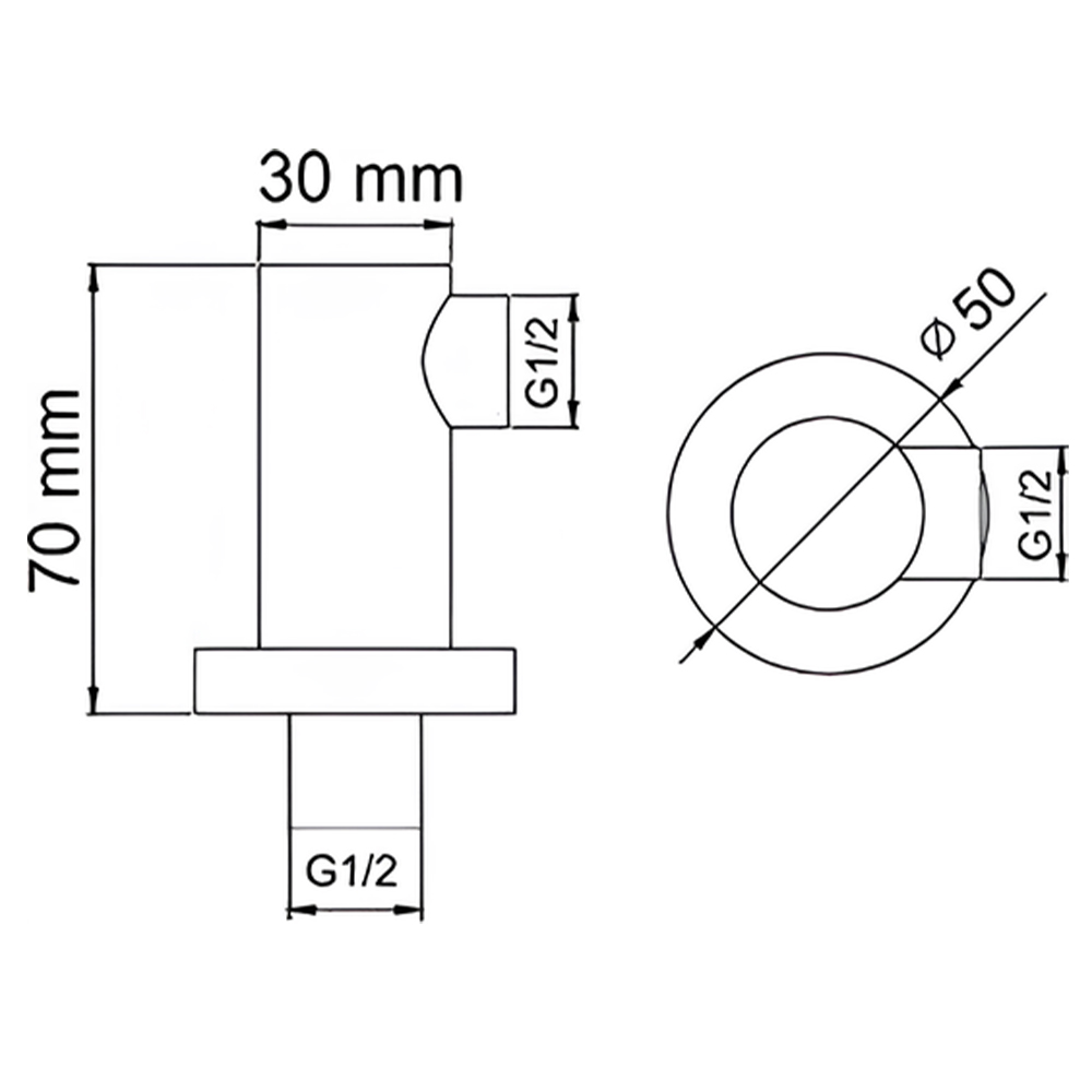 Шланговое подключение для душа Wasserkraft A021 хром