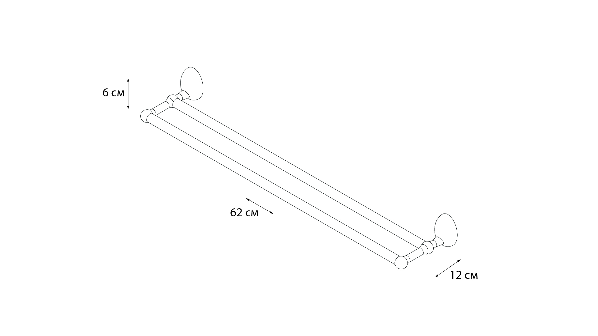 Полотенцедержатель трубчатый двойной Fixsen Grampus Briz GR-3002