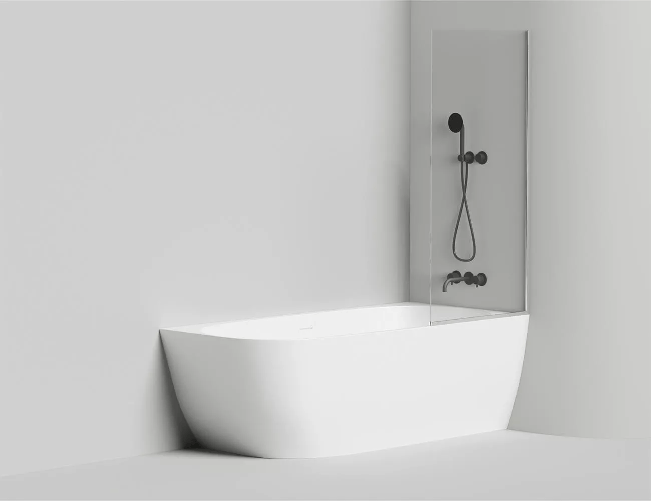 Шторка на ванну Salini Atrio 70x140см 22101B профиль черный, стекло прозрачное
