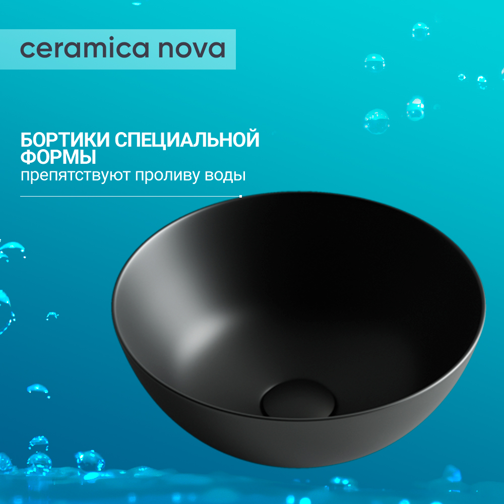 Раковина накладная Ceramica Nova Element CN6004 черная матовая