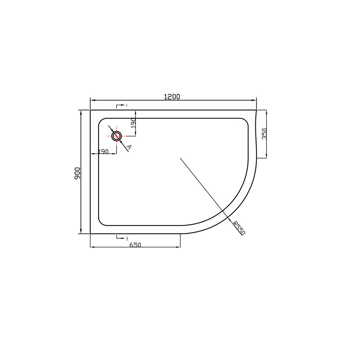 Душевой поддон Vincea 120x90см VST-2AJ-1290L белый