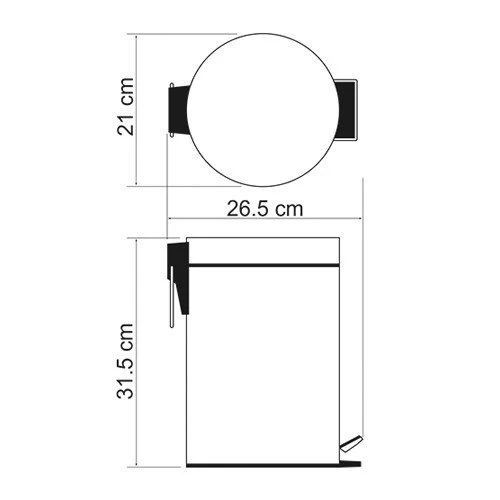 Ведро для мусора Wasserkraft Kammel K-8300 635WHITE 5L белое матовое