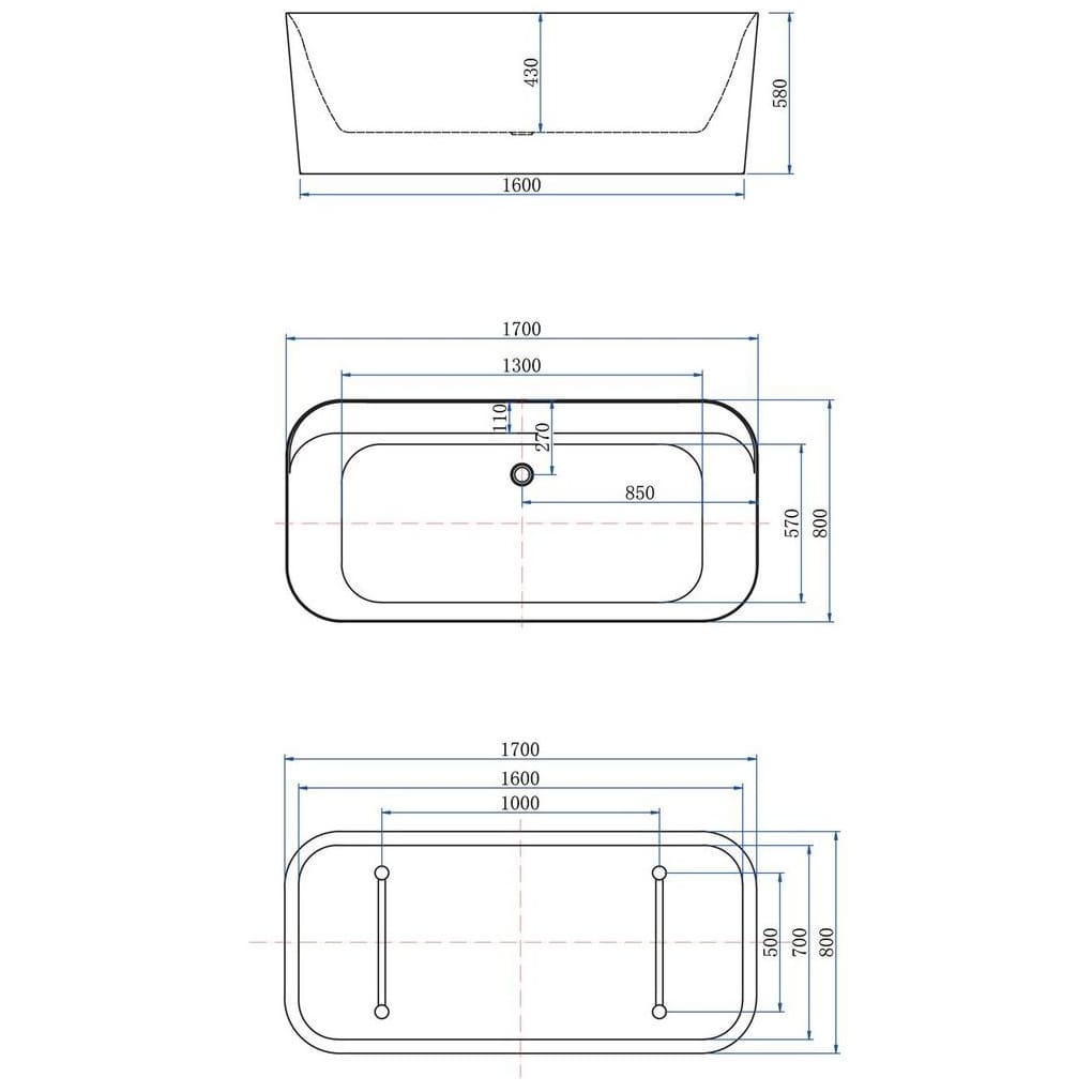 Акриловая ванна Allen Brau Infinity 1 170x80 2.21001.20 белый глянец