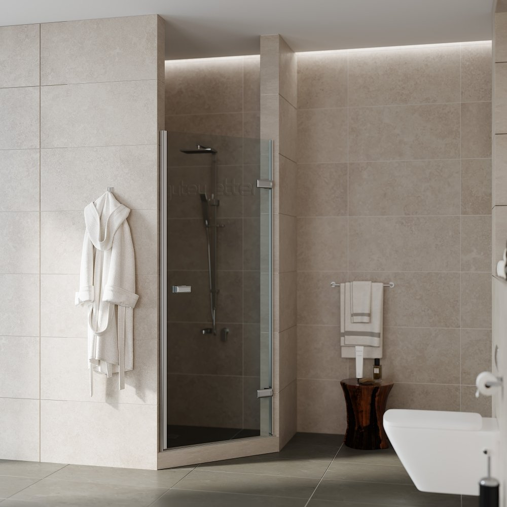 Душевая дверь в нишу GuteWetter Trend Door 79x200 GK-861G135 профиль хром, стекло прозрачное