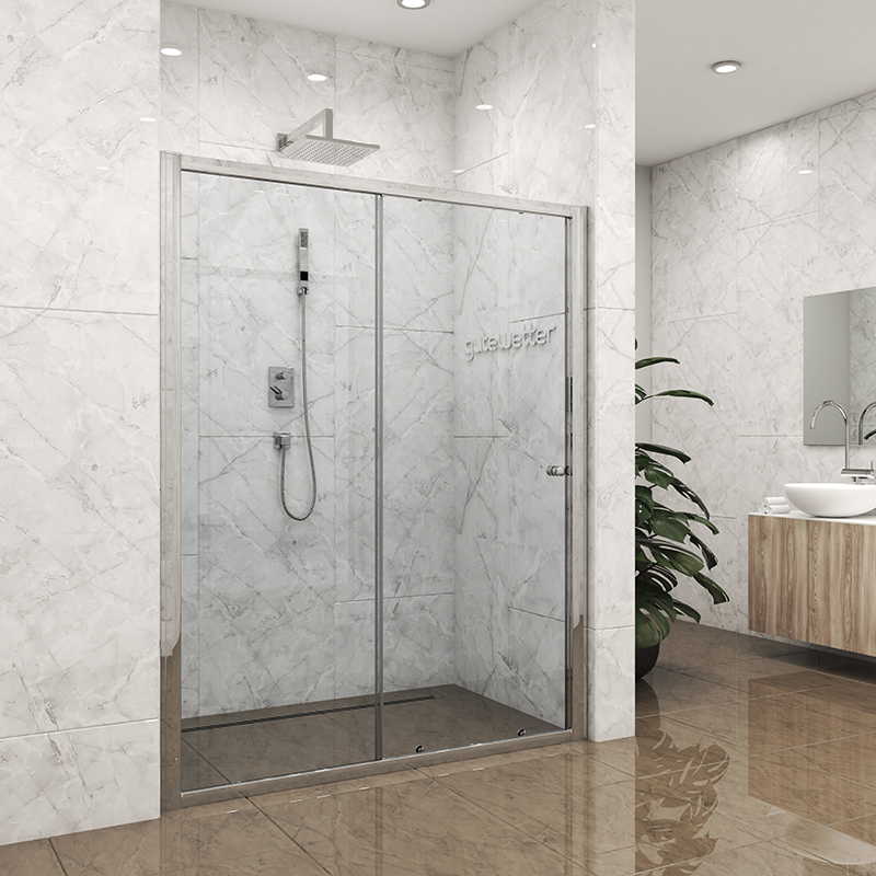 Душевая дверь в нишу GUWER GK-662D 120x200 Черный матовый профиль, стекло графитовый матовый, 6мм