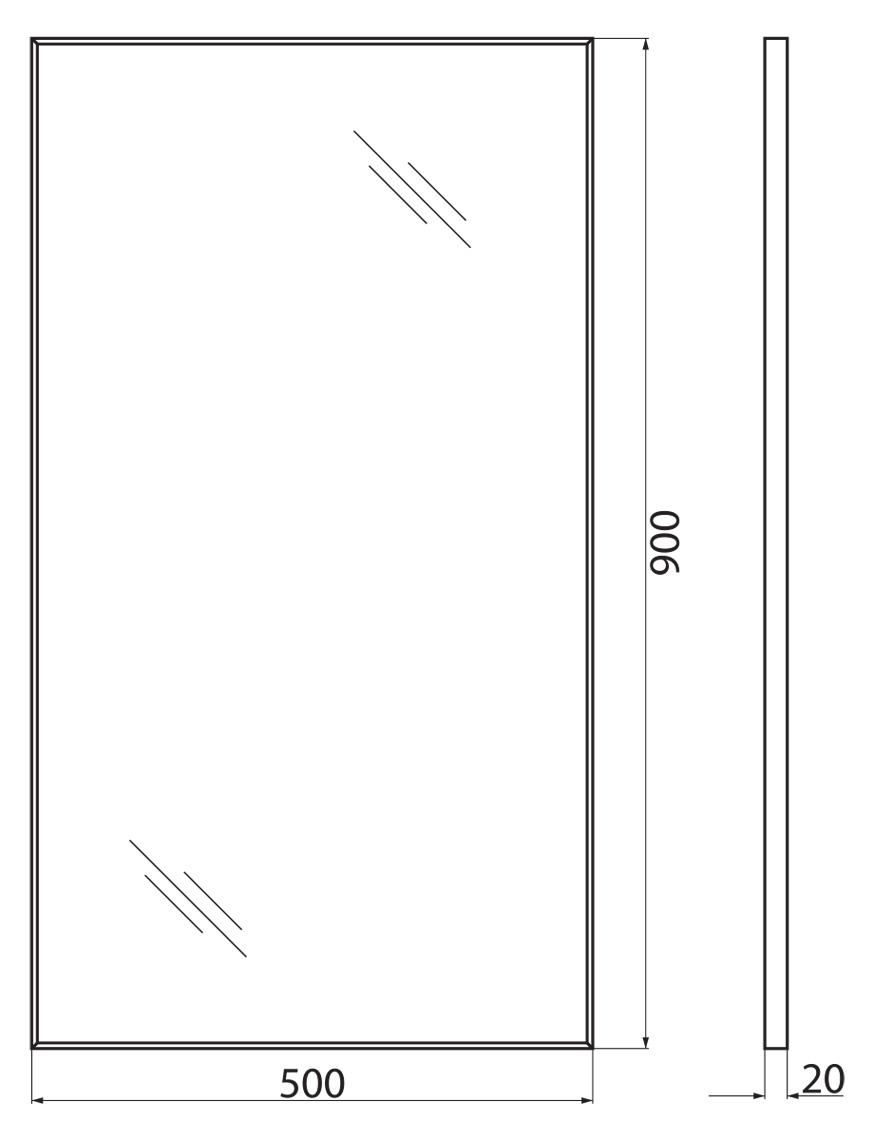 Зеркало BelBagno SPC-AL-500-900