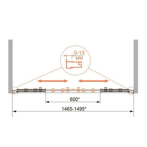 Шторка на ванну Cezares Pratico 150x140см PRATICO-VF-2-150/140-C-Cr профиль хром, стекло прозрачное